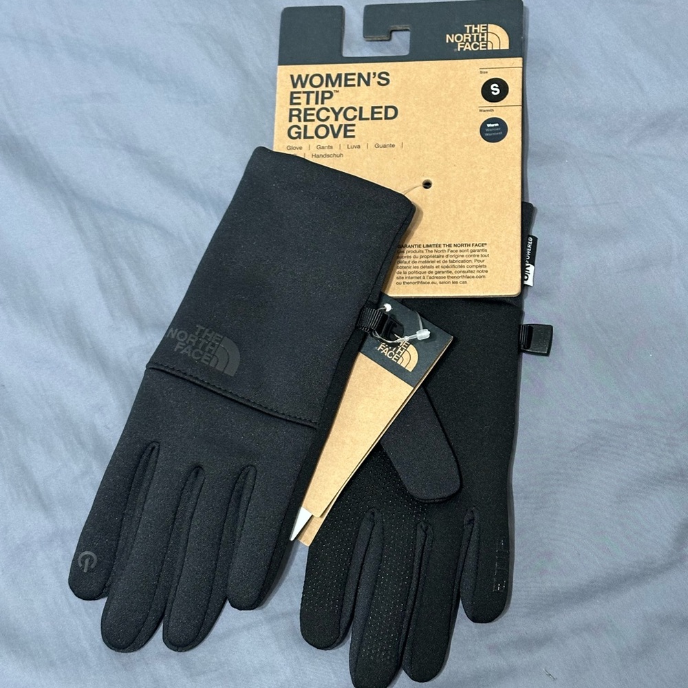 The North Face Recycled ETIP Gloves Black Women's Small S $45 MSRP
